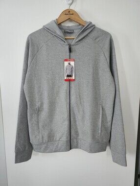 32 Degrees Men's Medium Grey Full Zip Hoodie NWT | Gorpcore Layer Cozy Hoodie